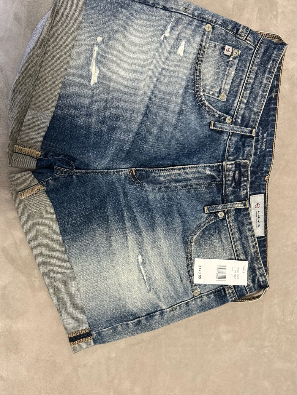 Ag Adriano Goldschmied Faded Blue Denim Jeans with Zip Fly